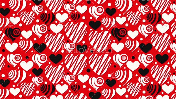 Seamless heart pattern background - Vector Illustration