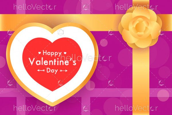Valentine's day beautiful greeting card design  - Vector Illustration