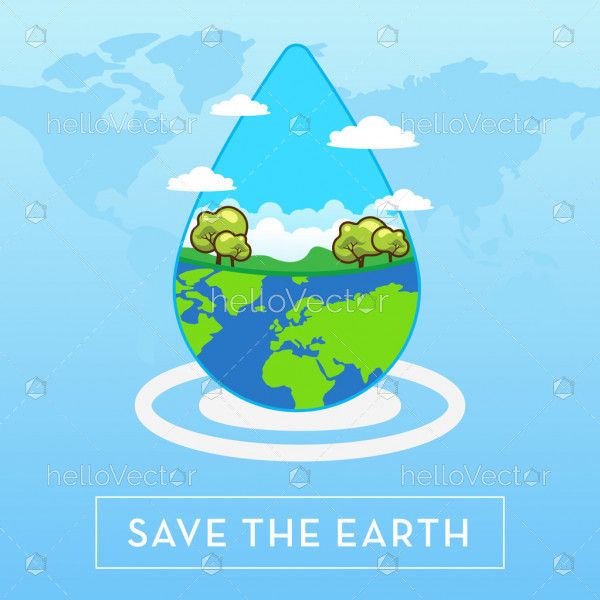 Save the earth concept vector graphic