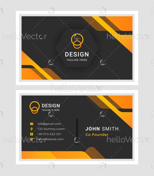 Abstract business card template with logo - Vector Illustration