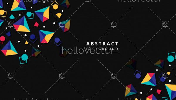 Colorful triangle on dark background - Vector Illustration