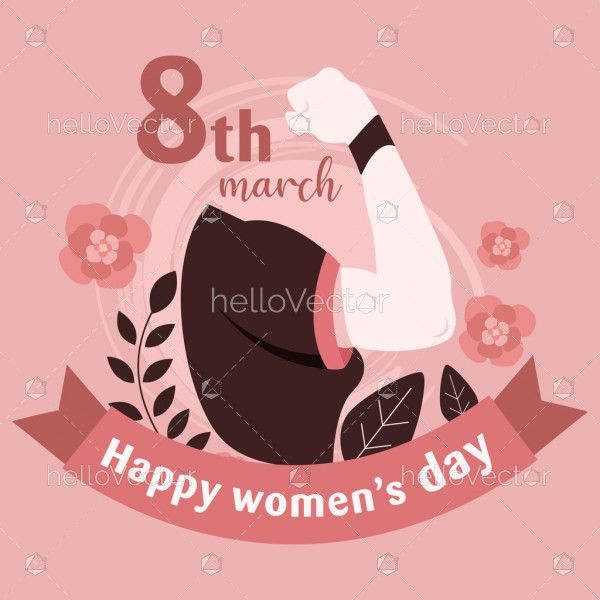 Happy women's day graphic with abstract woman clipart - Vector Illustration