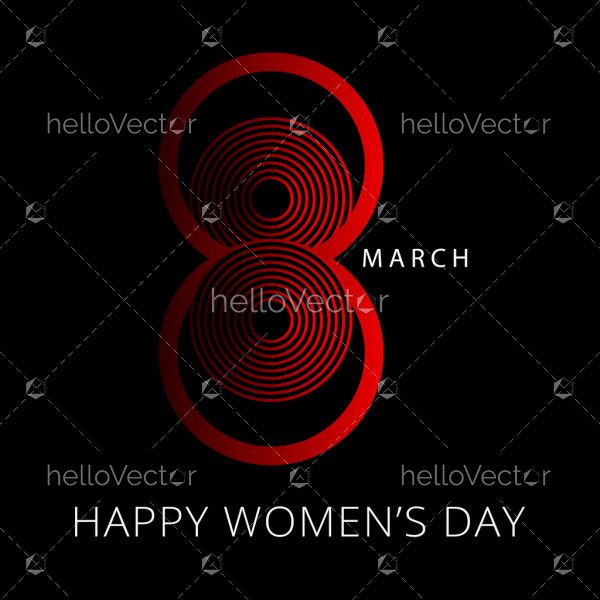 March 8, Happy women's day background - Vector Illustration