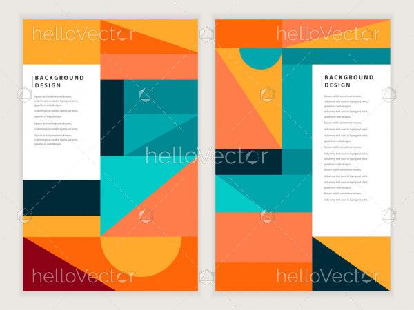 Retro geometric cover with abstract shape