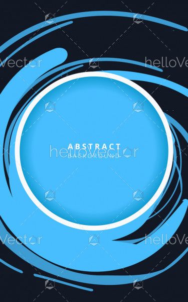 Blue round abstract banner background - Vector Illustration