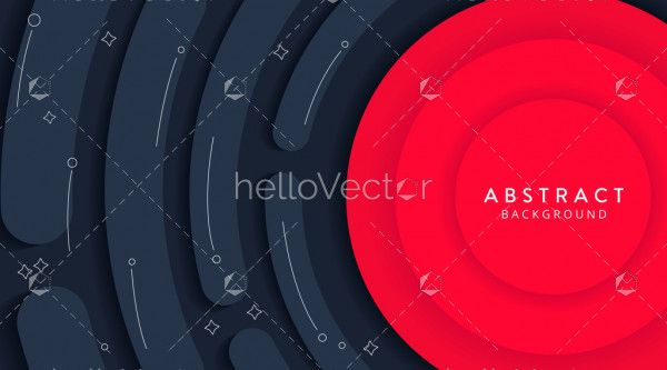 Abstract dark circular paper style background