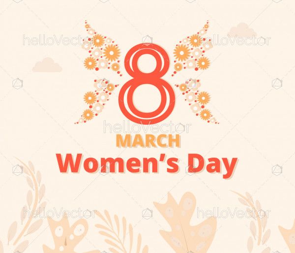 March 8, women's day background - Vector Illustration