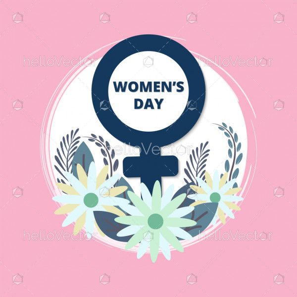Women's day vector graphics with woman symbol