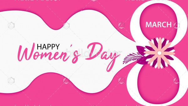March 8, Stylish paper cut women's day background