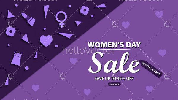 Women's day sale banner backgroud - Vector Illustration