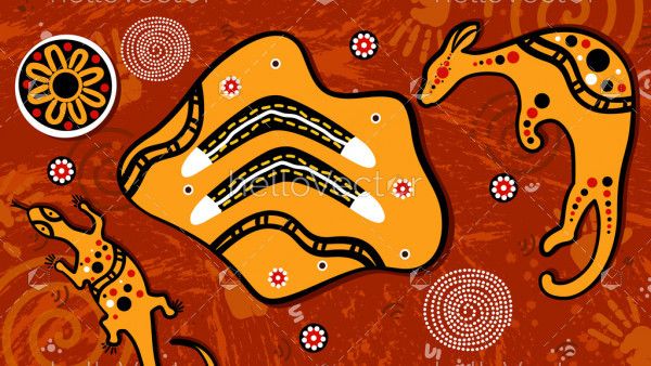An illustration based on aboriginal style of background