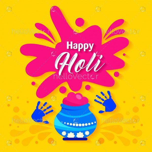 Happy holi graphic in flat style