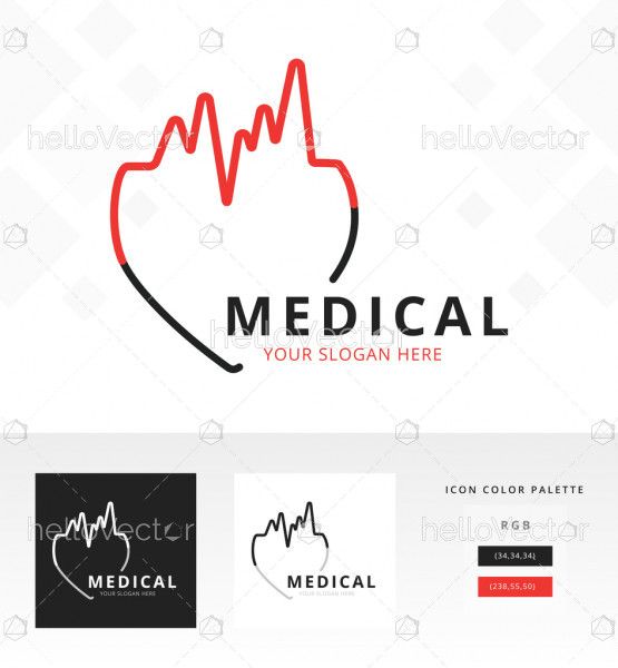 Medical logo design template - Vector Illustration