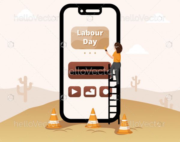 Happy labor day vector illustration