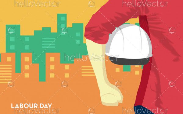 Engineer with hardhat, Happy labour day background