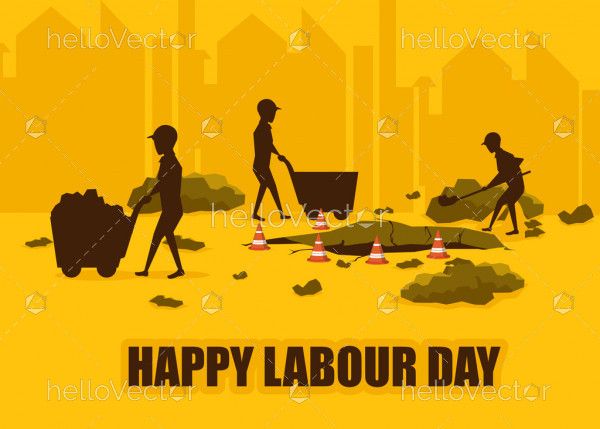 Road Construction, Happy labour day background
