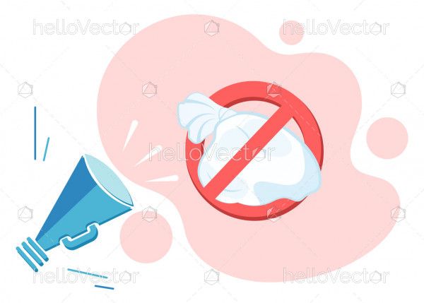 Say no to plastic use illustration