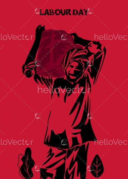 Silhouette labour clipart, Labour day vector background