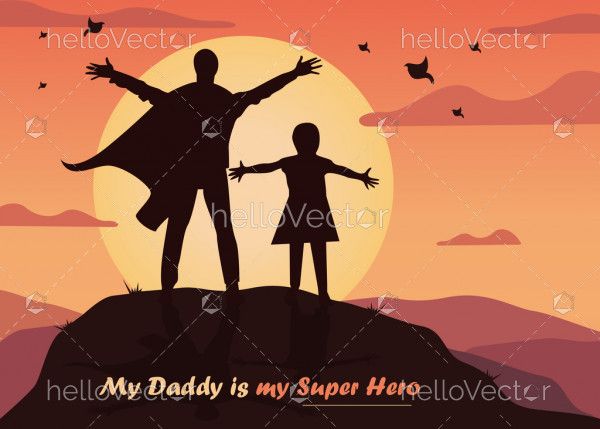Fathers day silhouette background