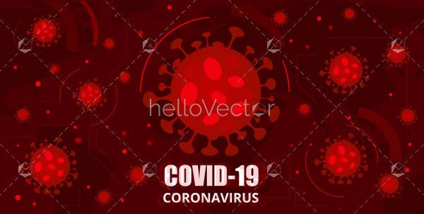 Covid-19. Coronavirus background with disease cells