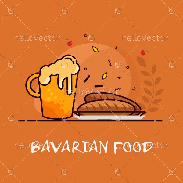 Germany beer festival in Bavaria - Vector illustration