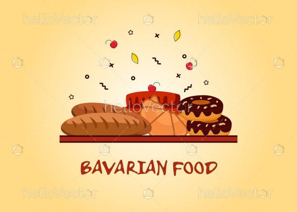 Bavarian food vector illustration