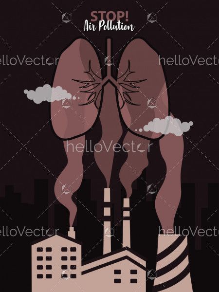 Stop air pollution concept illustration