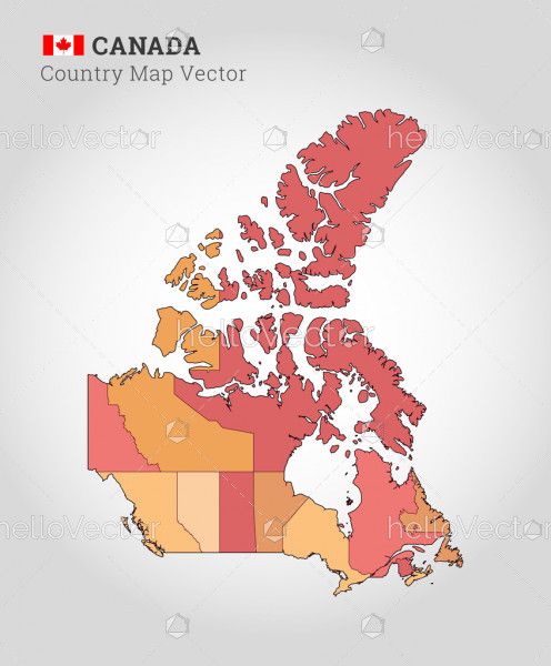 Canada Colorful Map - Vector Illustration