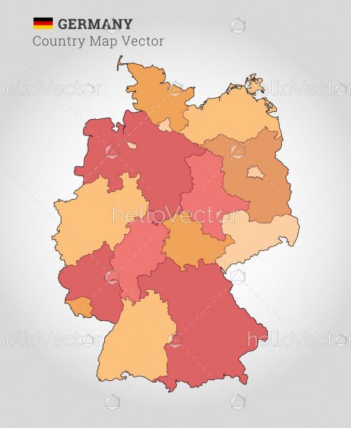 Germany Colorful Map - Vector Illustration