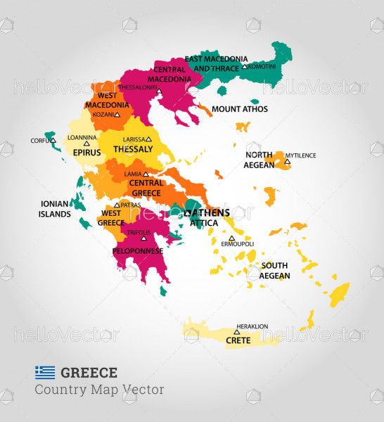 Detailed Map Of Greece - Vector Illustration