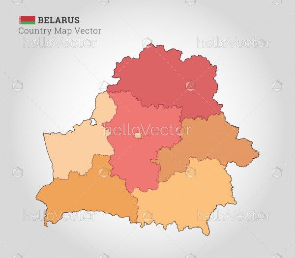 Belarus Colorful Map - Vector Illustration