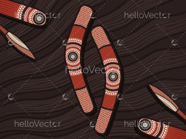 Boomerang art, Aboriginal art vector painting