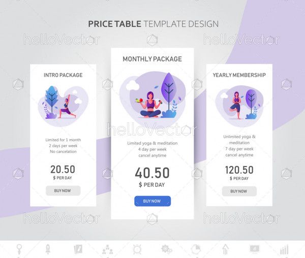 Fitness Price Plan Infographic Template