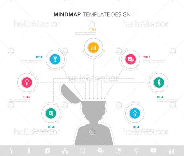 Mind map infographic template - Vector Illustration
