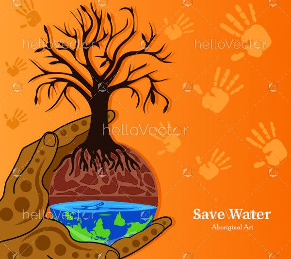 Water conservation painting vector