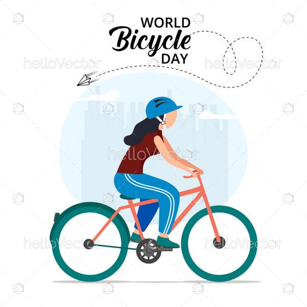 World Bicycle Day - Vector Illustration
