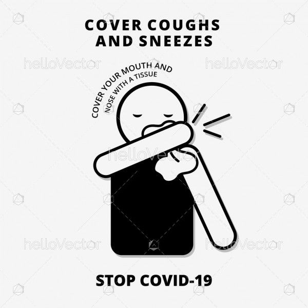 Cover your cough and sneeze signage - Stop Covid-19