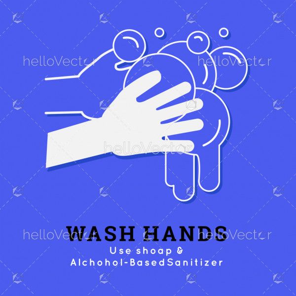 Wash hands signage - covid19