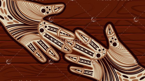 Hands painting. Friendship and love concept art