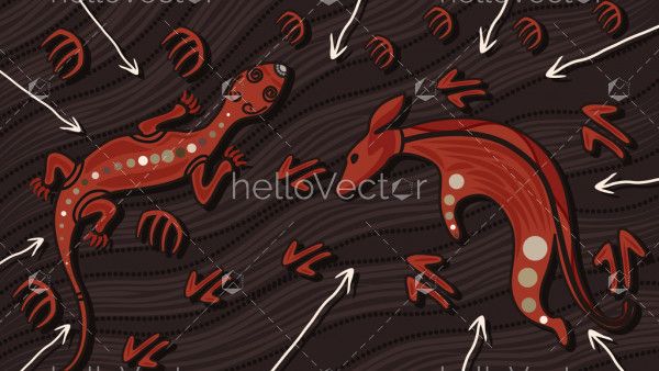 Dot art vector painting. Hunting concept