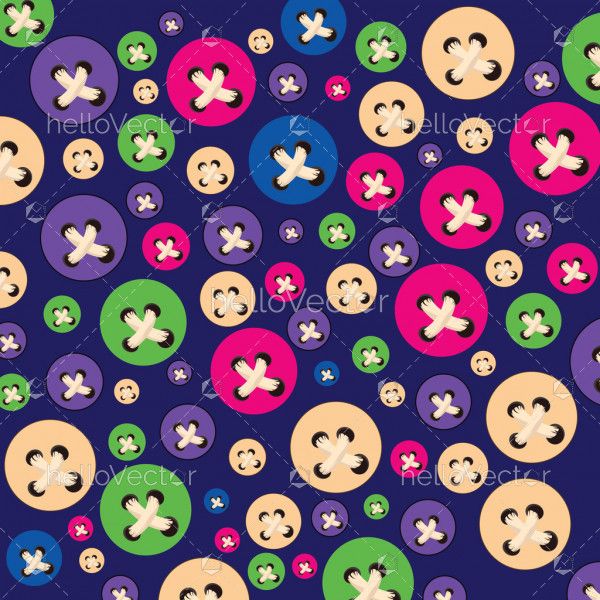Colorful Sewing Buttons Background - Vector Illustration