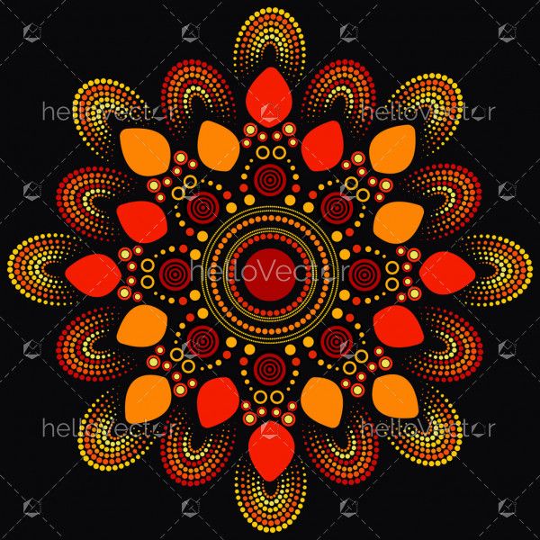 Aboriginal mandala dot painting - Vector illustration