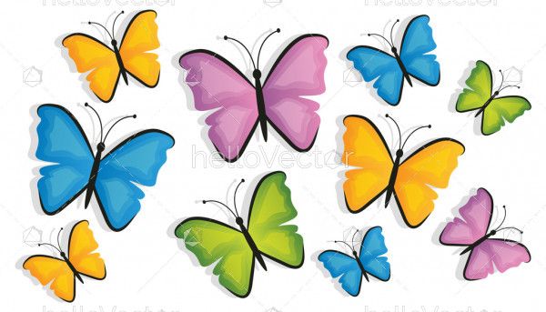 Seamless butterfly background vector