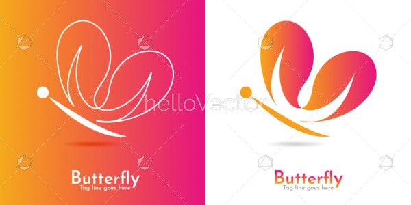 Abstract butterfly logo template