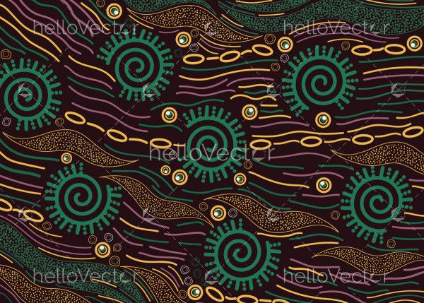 Aboriginal style of dot background for fabric and textile