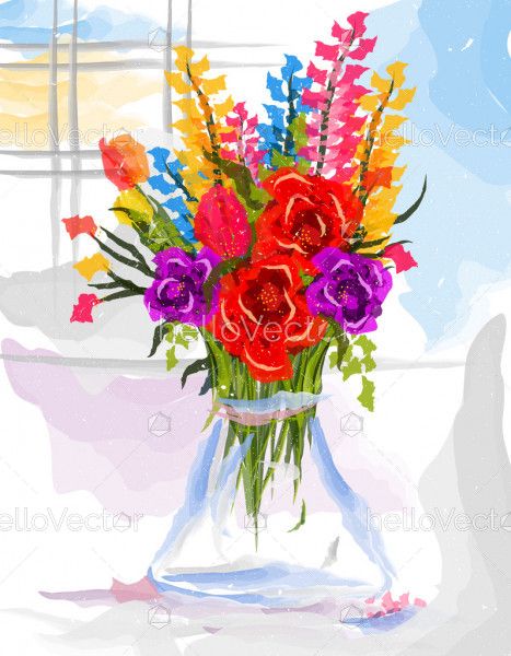 Flowers in a vase painting