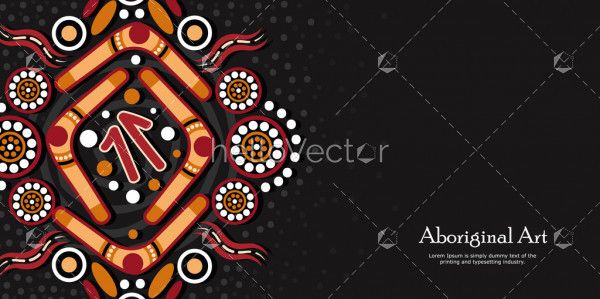 Aboriginal dot art banner background