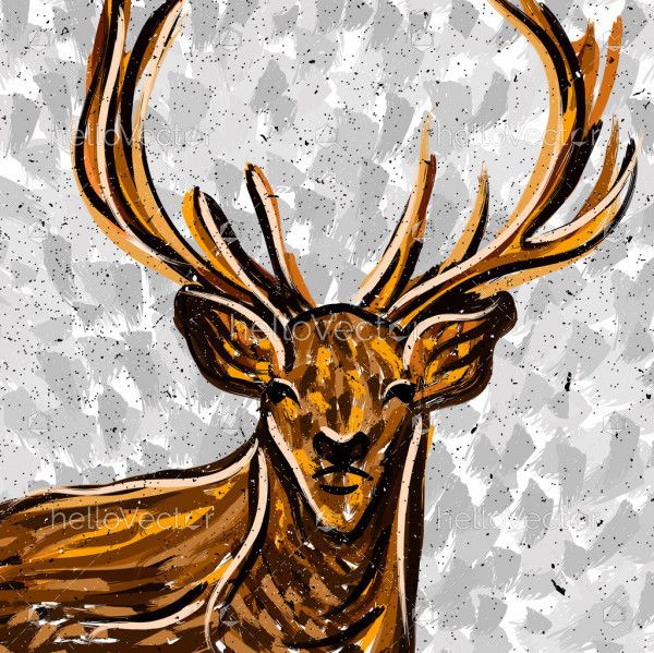 Deer Abstract Painting