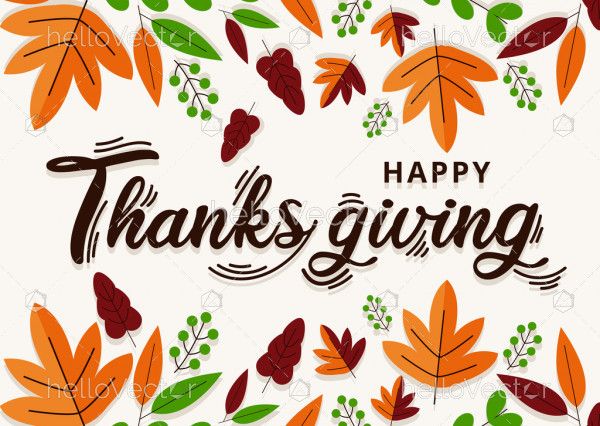 Flat design thanksgiving background with leaves
