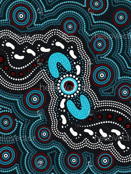 Vector painting of aboriginal dot art